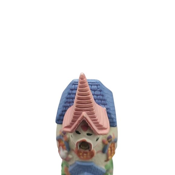 Vtg Deluxe Easter Collectible Egg Church Porcelain House Bunny Spring Hand Paint - Picture 3 of 13